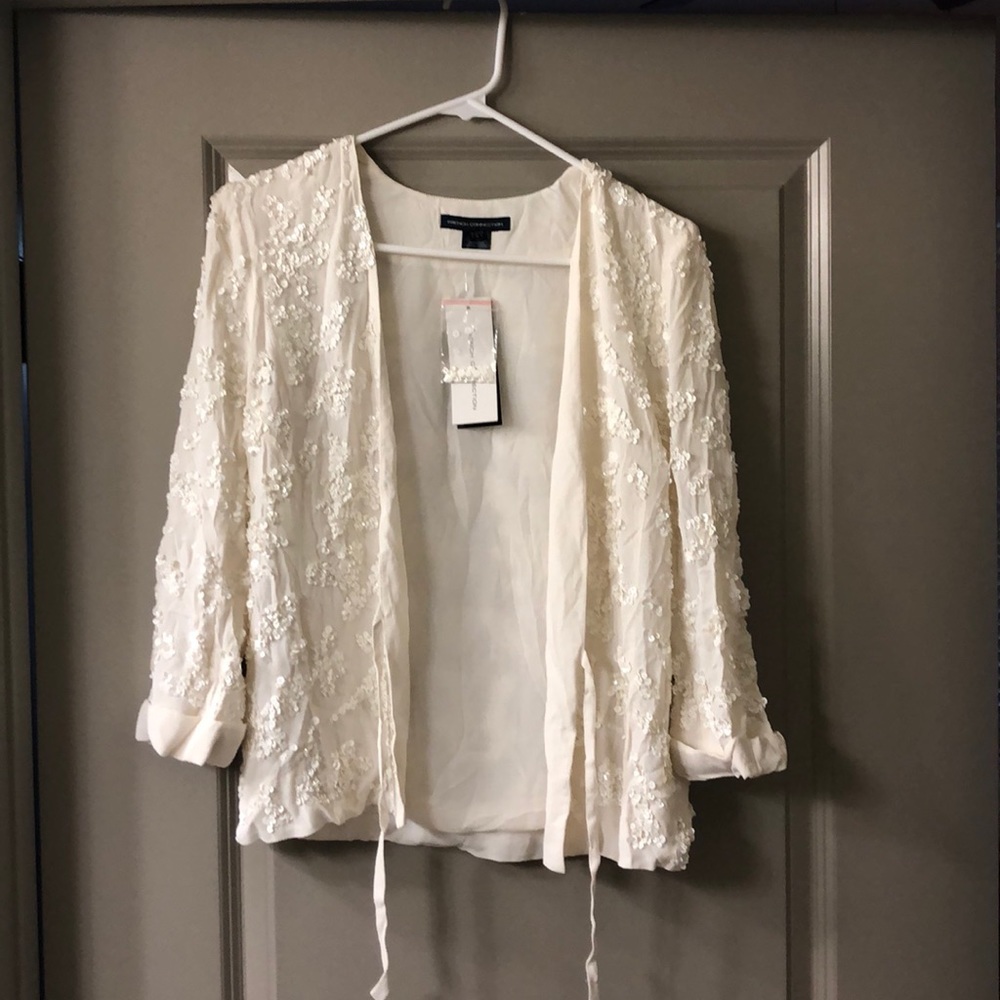 BNWT French Connection white sequin jacket size 2